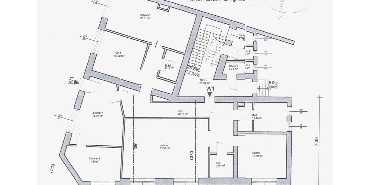 Erdgeschoßwohnung Essen Stadtbezirk VII - 4.5 Zimmer, 165 m&sup2;, 1.600&euro; | Angebot:25757008