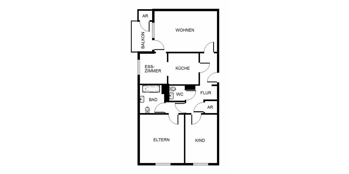 Erdgeschoßwohnung Gelsenkirchen Gelsenkirchen-West - 3.5 Zimmer, 80 m&sup2;, 596&euro; | Angebot:26694958