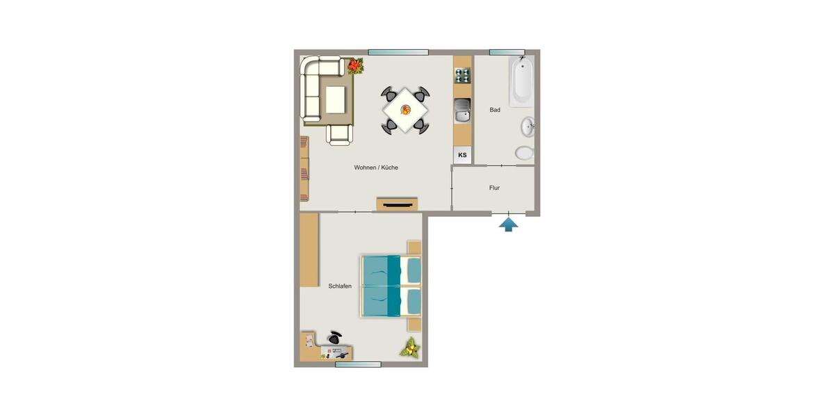 Etagenwohnung Bochum Bochum-Nord - 2.5 Zimmer, 50 m&sup2;, 379&euro; | Angebot:26474898