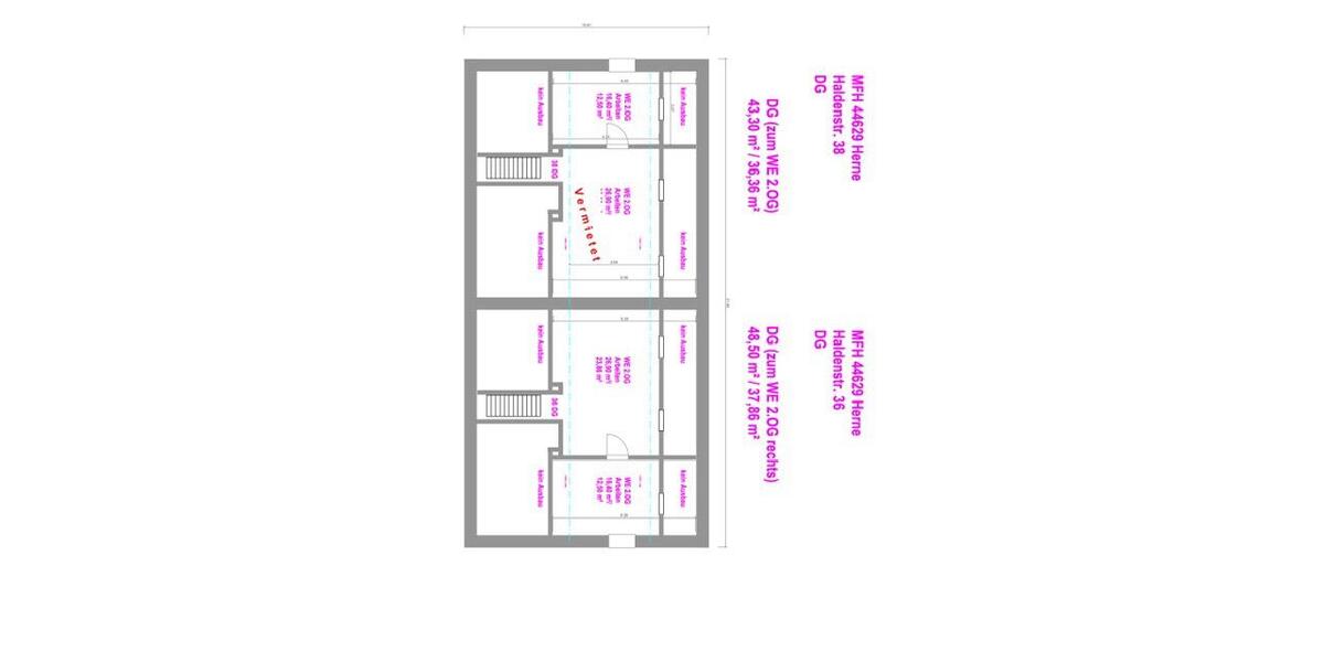 Etagenwohnung Herne Baukau - 3 Zimmer, 84 m&sup2;, 695&euro; | Angebot:26692798