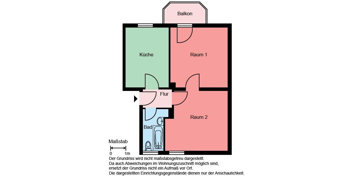 Etagenwohnung Castrop-Rauxel Deinighausen - 2 Zimmer, 52 m&sup2;, 459&euro; | Angebot:25648638