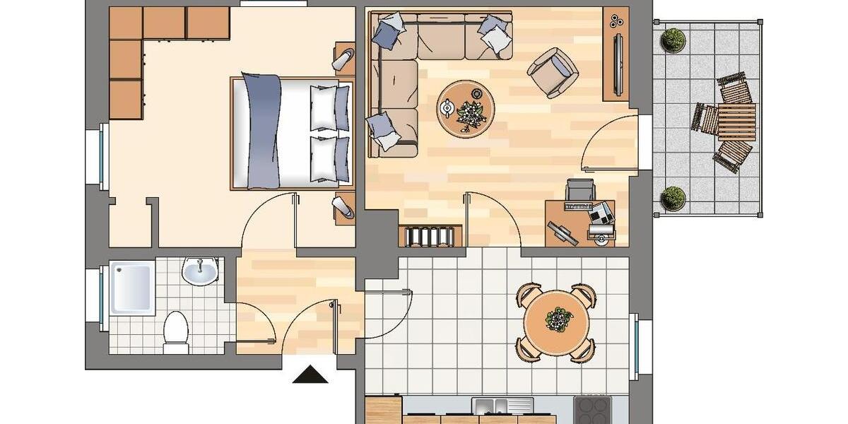 Etagenwohnung Wetter (Ruhr) - 2 Zimmer, 52 m&sup2;, 439&euro; | Angebot:25988835