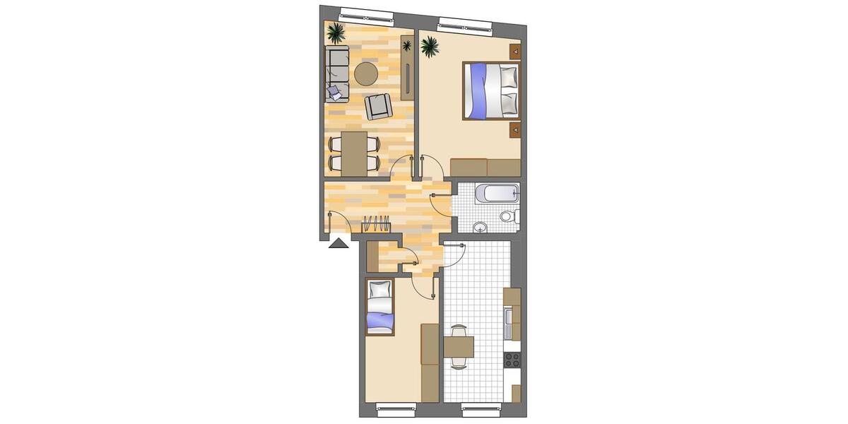 Etagenwohnung Dortmund Innenstadt West - 3 Zimmer, 72 m&sup2;, 619&euro; | Angebot:25751948