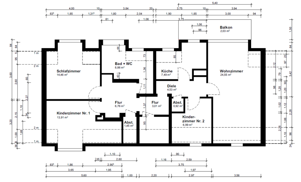 Dachgeschoßwohnung Essen Stadtbezirk II - 4 Zimmer, 95 m&sup2;, 379.000&euro; | Angebot:25960748