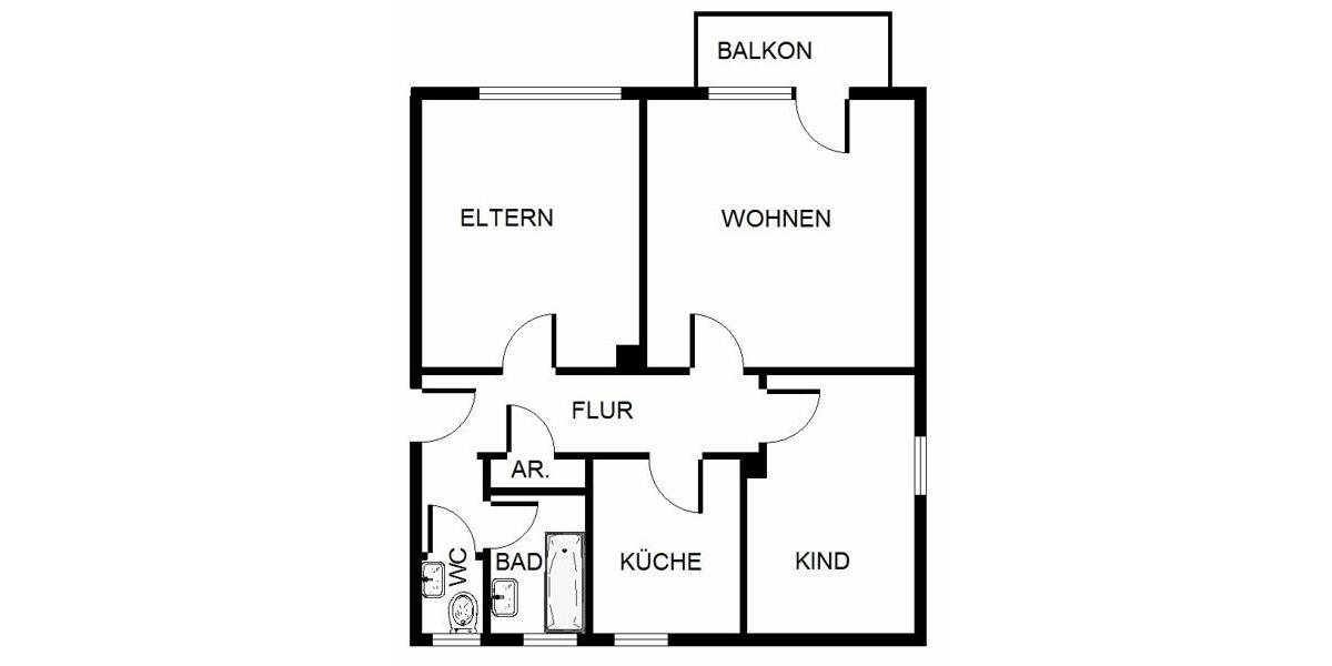 Etagenwohnung Gelsenkirchen Gelsenkirchen-West - 3 Zimmer, 67 m&sup2;, 501&euro; | Angebot:22063560