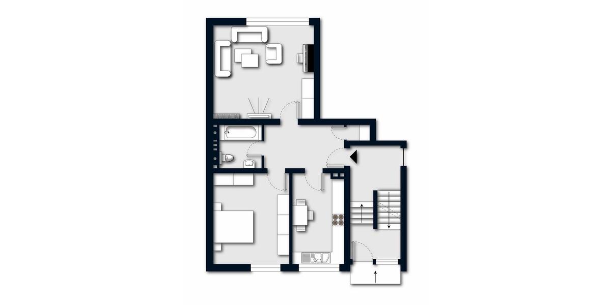 Etagenwohnung Hagen Hagen-Nord - 2 Zimmer, 54 m&sup2;, 480&euro; | Angebot:25979643