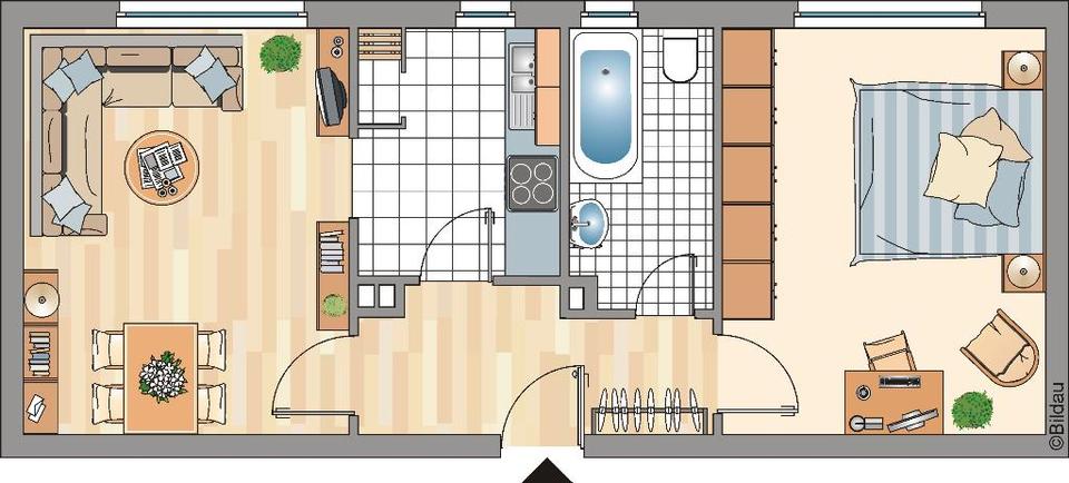 Etagenwohnung Essen Stadtbezirk III - 2 Zimmer, 46 m&sup2;, 449&euro; | Angebot:26041770