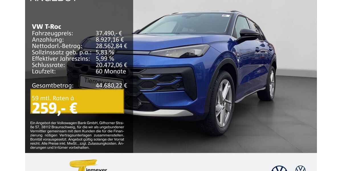 VW T-Roc 4.999 km 37.490 &euro; Castrop-Rauxel 44575