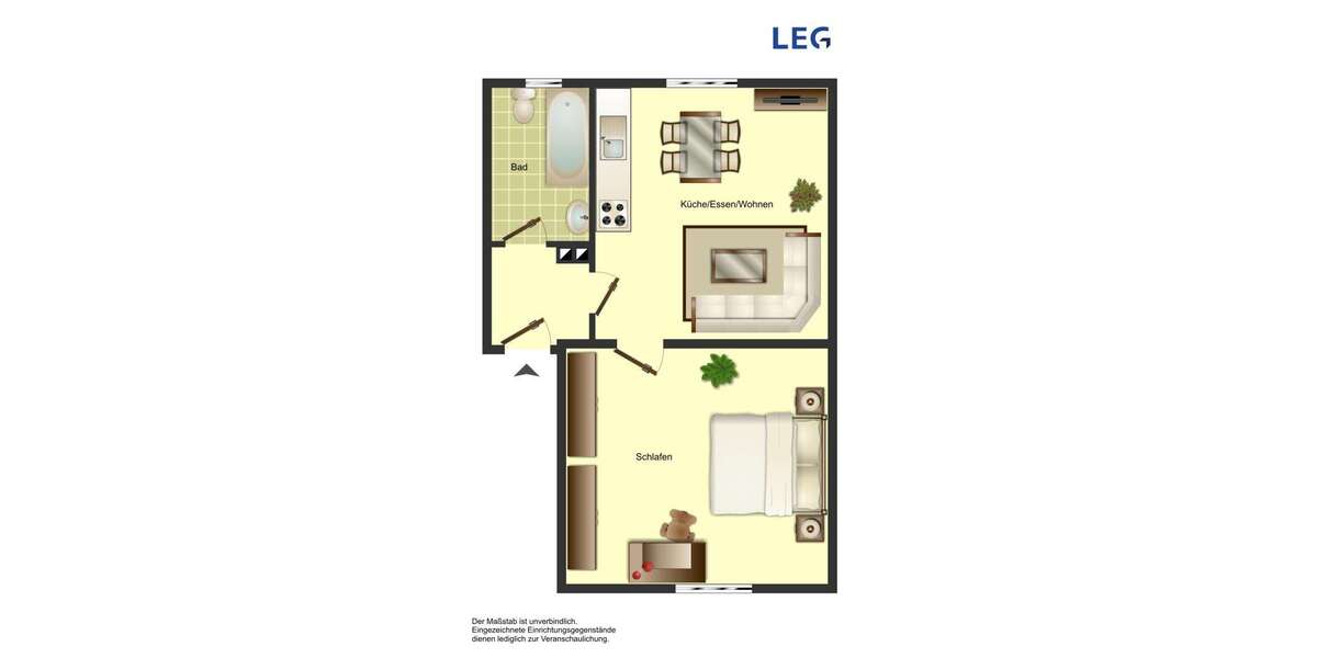Etagenwohnung Bergkamen - 2 Zimmer, 47 m&sup2;, 379&euro; | Angebot:27114760