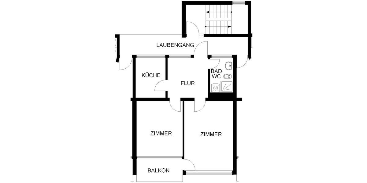 Etagenwohnung Hagen - 2 Zimmer, 55 m&sup2;, 330&euro; | Angebot:25413141