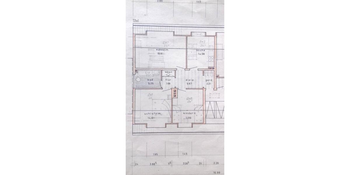 Dachgeschoßwohnung Gelsenkirchen Gelsenkirchen-West - 3.5 Zimmer, 74 m&sup2;, 465&euro; | Angebot:25352264