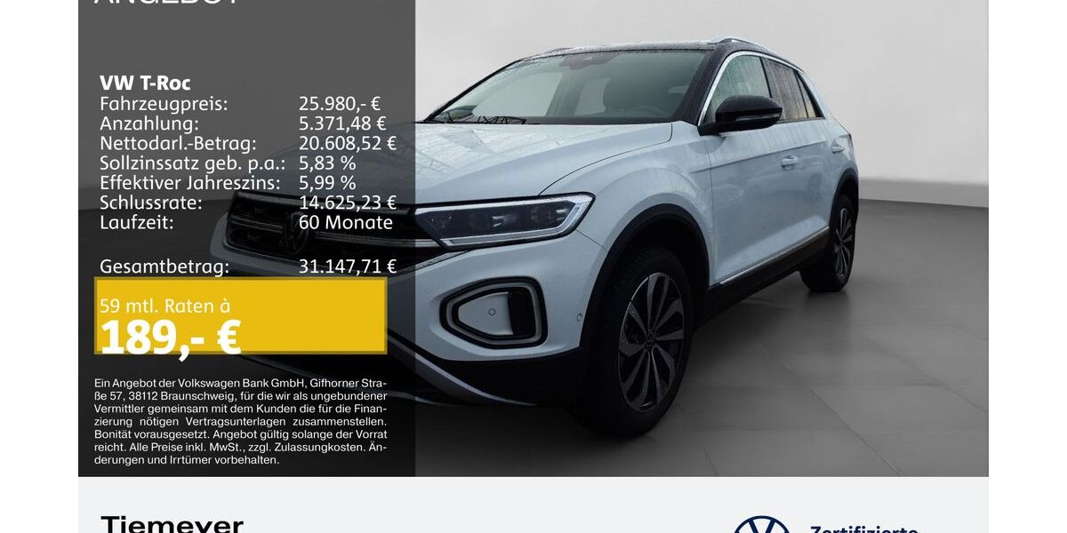 VW T-Roc 15.118 km 25.980 &euro; Bochum 44892