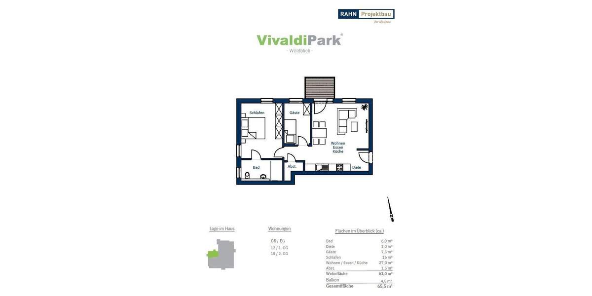 Etagenwohnung Ennepetal Voerde - 3 Zimmer, 61 m&sup2;, 237.000&euro; | Angebot:25663806