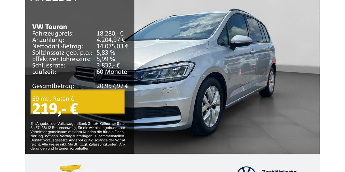 VW Touran 66.278 km 17.860 &euro; Marl 45770