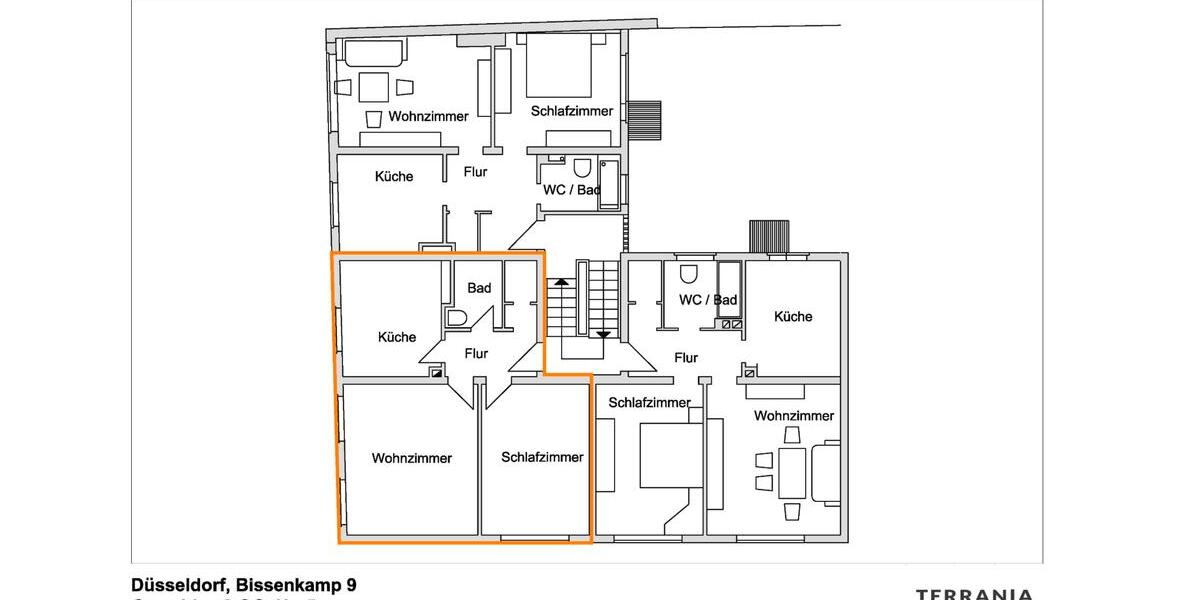 Etagenwohnung Dortmund - 2 Zimmer, 64 m&sup2;, 656&euro; | Angebot:24536437