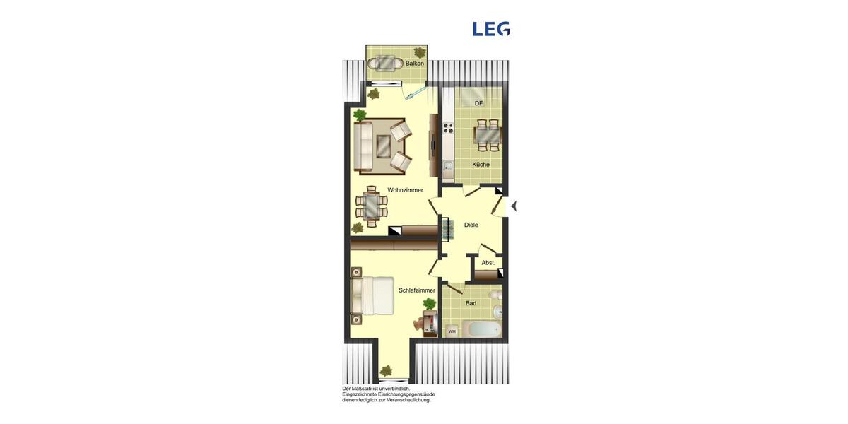 Dachgeschoßwohnung Bergkamen - 2.5 Zimmer, 65 m&sup2;, 359&euro; | Angebot:25233615