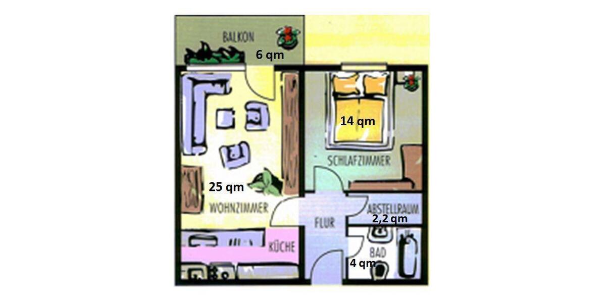 Etagenwohnung Essen Stadtbezirk IX - 2 Zimmer, 51 m&sup2;, 105.000&euro; | Angebot:25989559