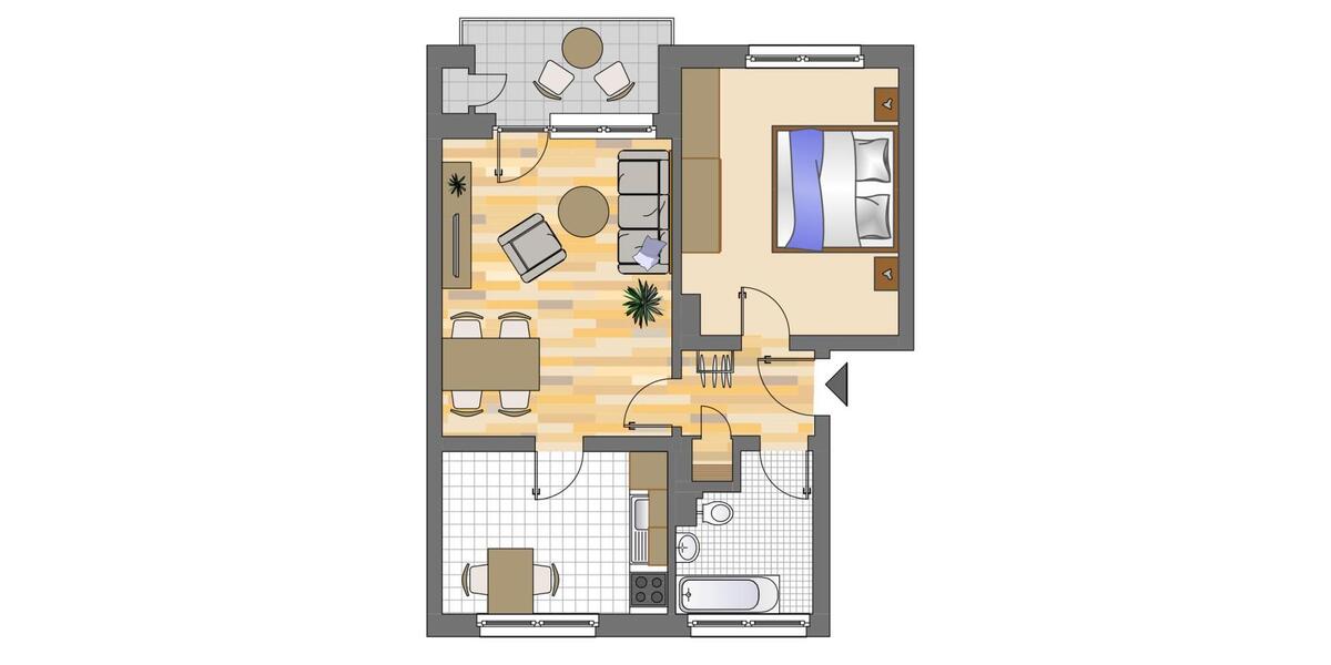 Etagenwohnung Herne Wanne-Bickern - 2 Zimmer, 51 m&sup2;, 419&euro; | Angebot:25125195