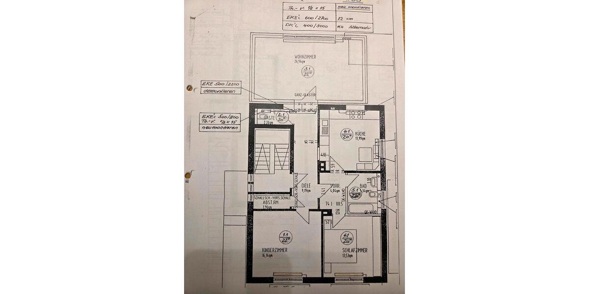 Etagenwohnung Gelsenkirchen Buer - 3 Zimmer, 93 m&sup2;, 950&euro; | Angebot:25936392