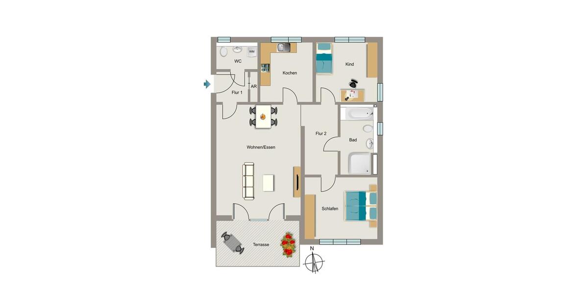 Erdgeschoßwohnung Dortmund - 3.5 Zimmer, 96 m&sup2;, 1.279&euro; | Angebot:26042959