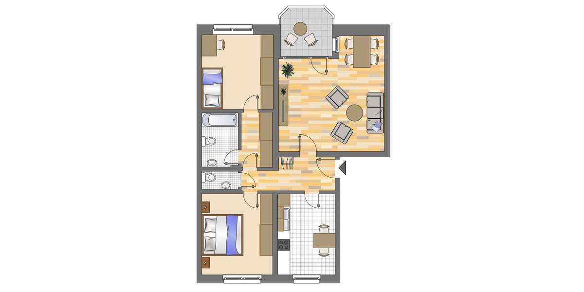 Etagenwohnung Dorsten Hervest - 3.5 Zimmer, 80 m&sup2;, 427&euro; | Angebot:25915694