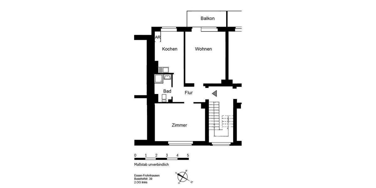 Etagenwohnung Essen Frohnhausen - 2.5 Zimmer, 55 m&sup2;, 499&euro; | Angebot:26184574