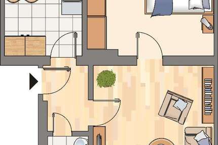 Wohnung Bochum Hofstede - 2 Zimmer, 44 m&sup2;, 369&euro; | Angebot:27086280