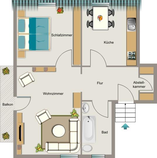 Dachgeschoßwohnung Castrop-Rauxel Bladenhorst - 2.5 Zimmer, 44 m&sup2;, 403&euro; | Angebot:26527112