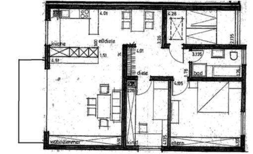 Etagenwohnung Bochum Weitmar - 3 Zimmer, 85 m&sup2;, 995&euro; | Angebot:25692708