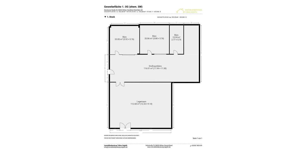Gewerbeobjekt Witten Annen - 2.040&euro; | Angebot:25712571