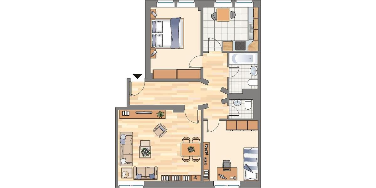 Etagenwohnung Herne Sodingen - 3 Zimmer, 69 m&sup2;, 499&euro; | Angebot:26008886