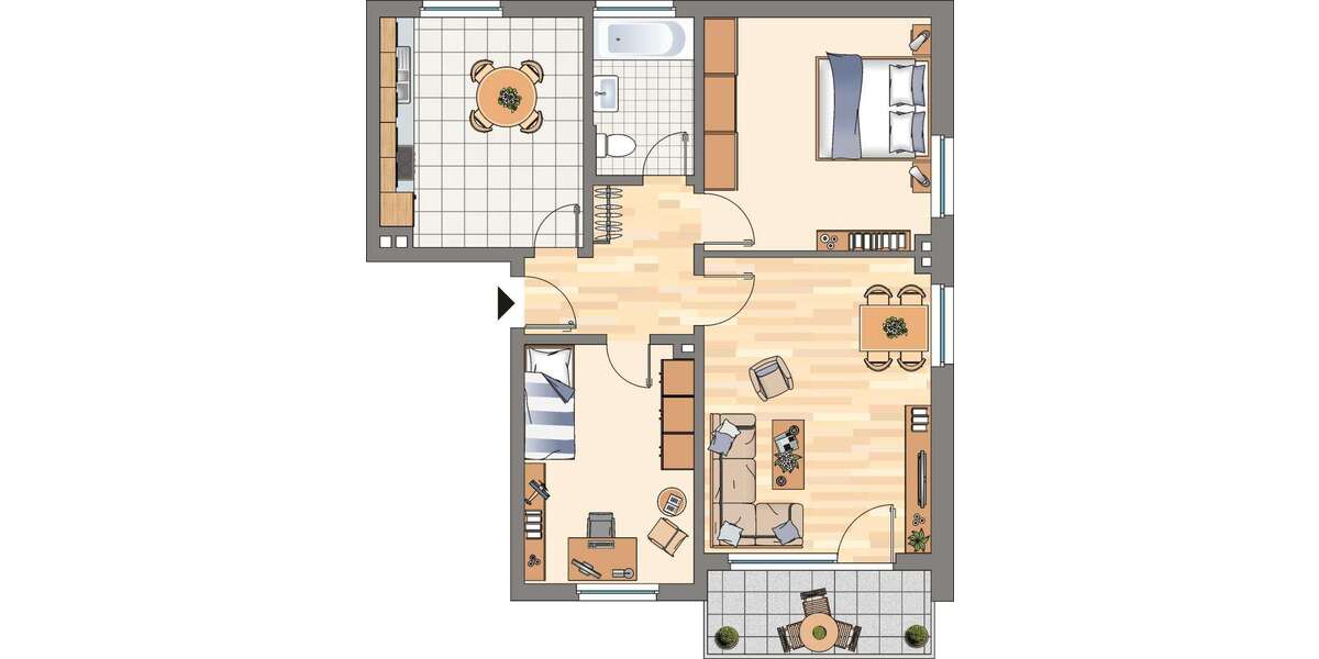 Etagenwohnung Castrop-Rauxel Rauxel - 3 Zimmer, 67 m&sup2;, 589&euro; | Angebot:26629070