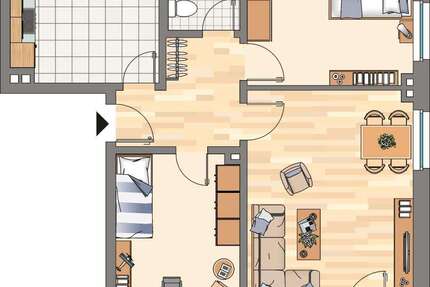 Wohnung Castrop-Rauxel Rauxel - 3 Zimmer, 67 m&sup2;, 589&euro; | Angebot:26629070