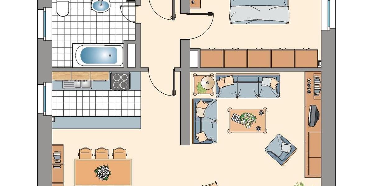 Erdgeschoßwohnung Gelsenkirchen Resse - 2.5 Zimmer, 58 m&sup2;, 409&euro; | Angebot:24714288