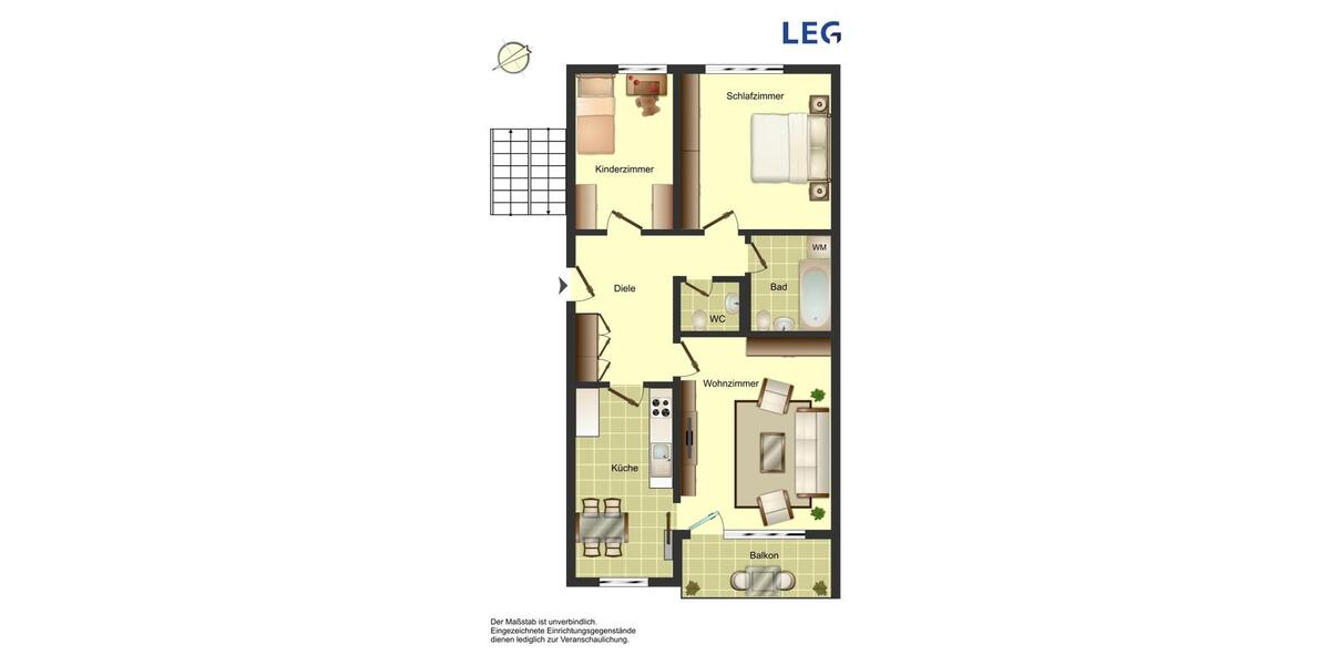 Etagenwohnung Unna Alte Heide - 3 Zimmer, 80 m&sup2;, 431&euro; | Angebot:26652156