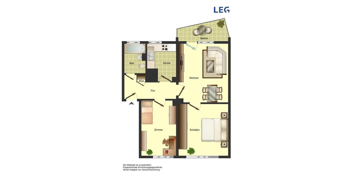 Erdgeschoßwohnung Unna Alte Heide - 3.5 Zimmer, 58 m&sup2;, 459&euro; | Angebot:25901458