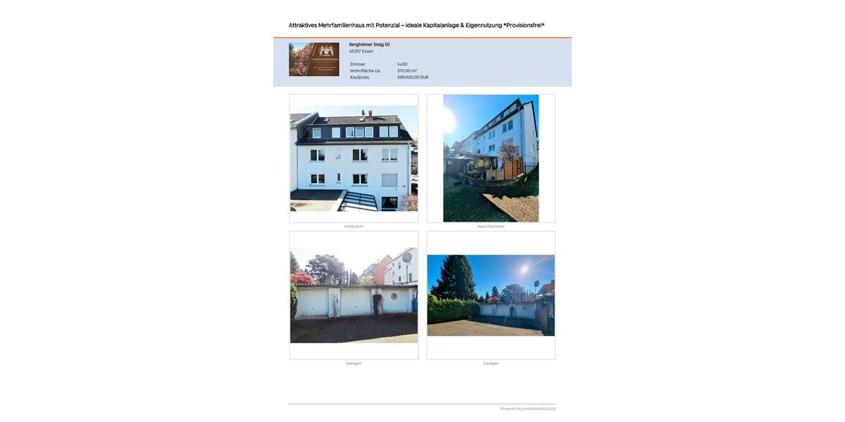 Mehrfamilienhaus, Wohnhaus Essen Stadtbezirk IV - 599.000&euro; | Angebot:26221165