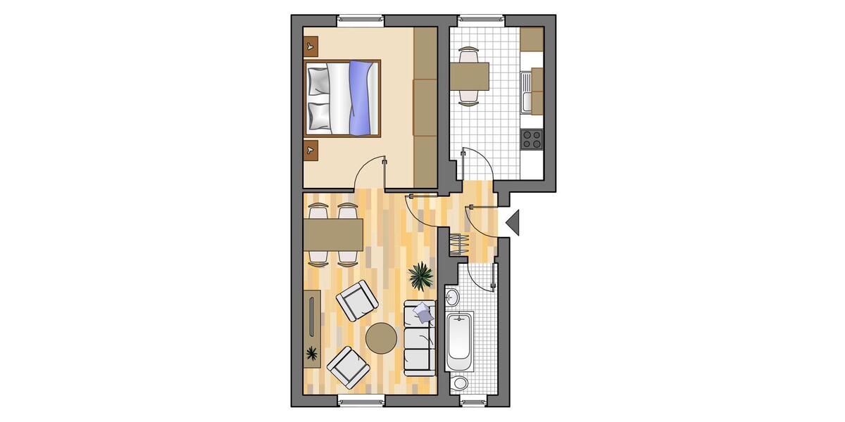 Erdgeschoßwohnung Herten - 2.5 Zimmer, 49 m&sup2;, 379&euro; | Angebot:23553636