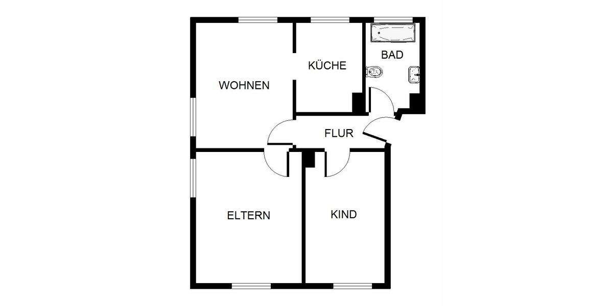 Erdgeschoßwohnung Gelsenkirchen Gelsenkirchen-Nord - 3.5 Zimmer, 54 m&sup2;, 449&euro; | Angebot:22127275
