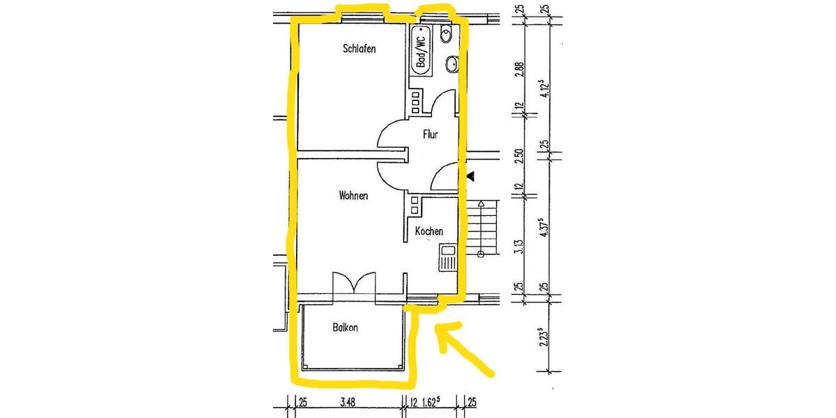 Etagenwohnung Dortmund Innenstadt West - 2.5 Zimmer, 47 m&sup2;, 130.000&euro; | Angebot:26549448