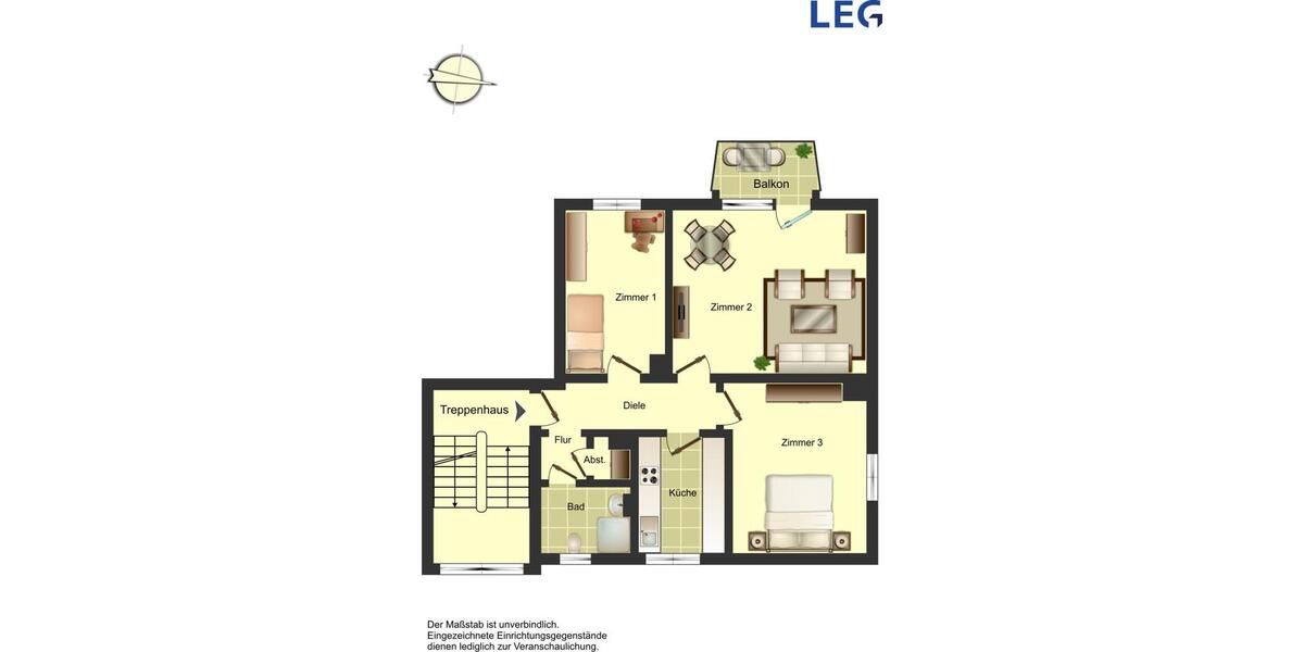 Etagenwohnung Bergkamen - 3 Zimmer, 63 m&sup2;, 479&euro; | Angebot:24813804