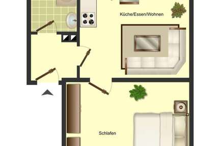 Wohnung Bergkamen - 2 Zimmer, 45 m&sup2;, 359&euro; | Angebot:26750190