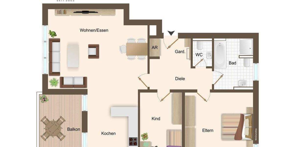 Großzügige, moderne und barrierefreie Eigentumswohnung mit Südbalkon in Recklinghausen-Hochlar! - Etagenwohnung Recklinghausen Hochlar | Angebot:25361137