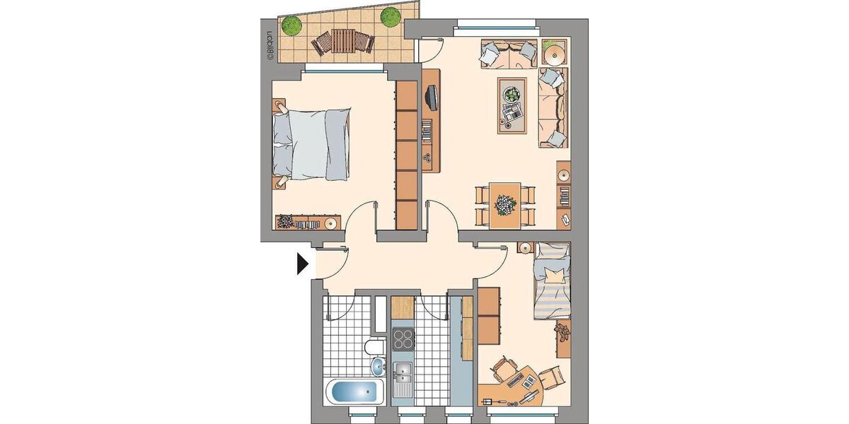 Etagenwohnung Gelsenkirchen Resse - 3.5 Zimmer, 57 m&sup2;, 469&euro; | Angebot:25963919