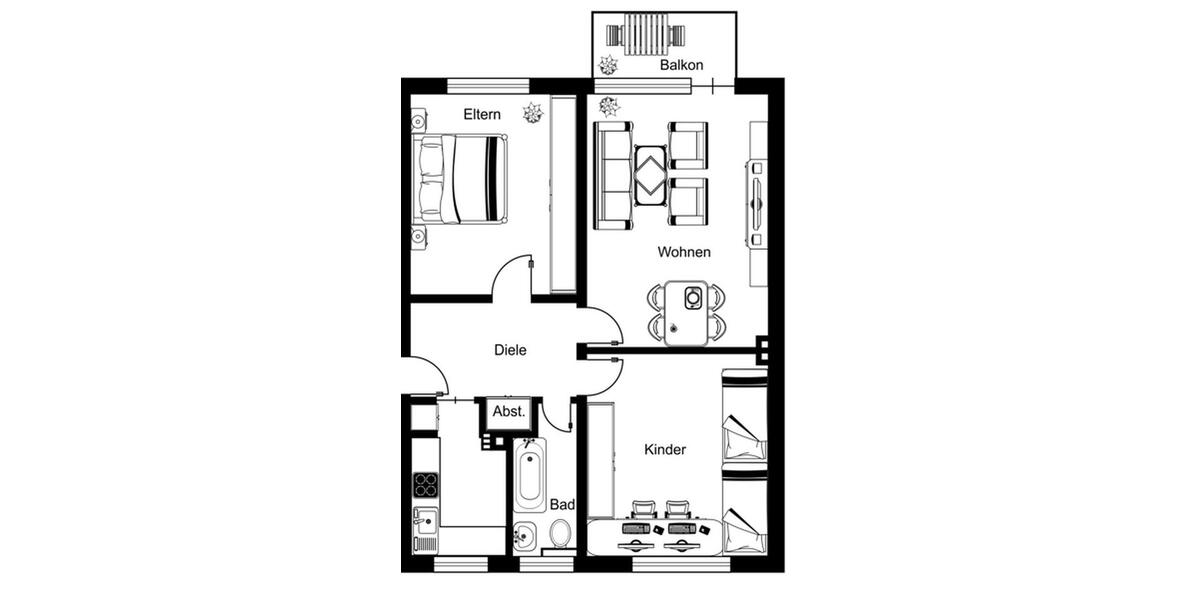 Etagenwohnung Essen Stadtbezirk VI - 3 Zimmer, 73 m&sup2;, 730&euro; | Angebot:26049221