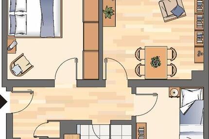 Wohnung Castrop-Rauxel Bladenhorst - 3 Zimmer, 70 m&sup2;, 549&euro; | Angebot:25784514