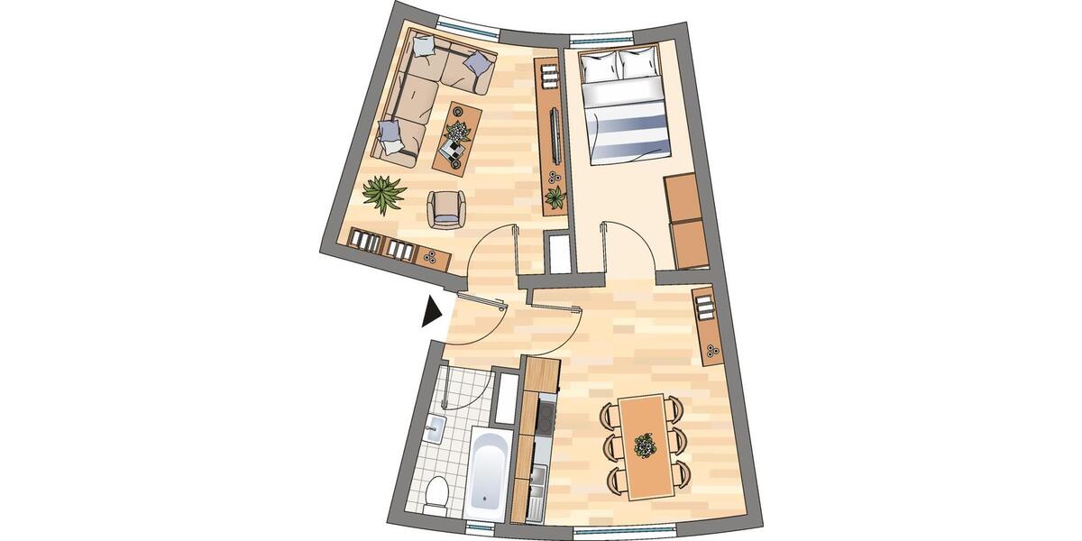 Etagenwohnung Castrop-Rauxel Bladenhorst - 2 Zimmer, 48 m&sup2;, 399&euro; | Angebot:26496009