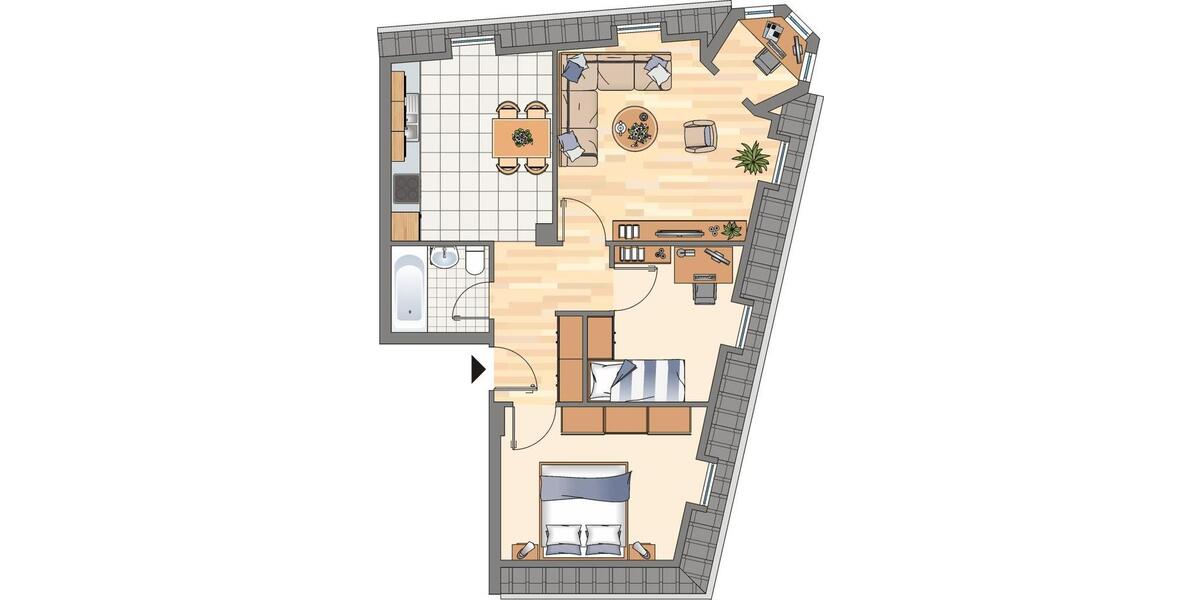 Dachgeschoßwohnung Dortmund Hombruch - 3 Zimmer, 70 m&sup2;, 559&euro; | Angebot:23766721
