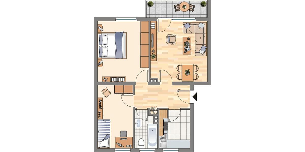 Etagenwohnung Castrop-Rauxel Deinighausen - 3.5 Zimmer, 56 m&sup2;, 489&euro; | Angebot:25884341