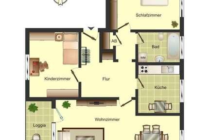 Wohnung Bergkamen - 3 Zimmer, 72 m&sup2;, 499&euro; | Angebot:26215695